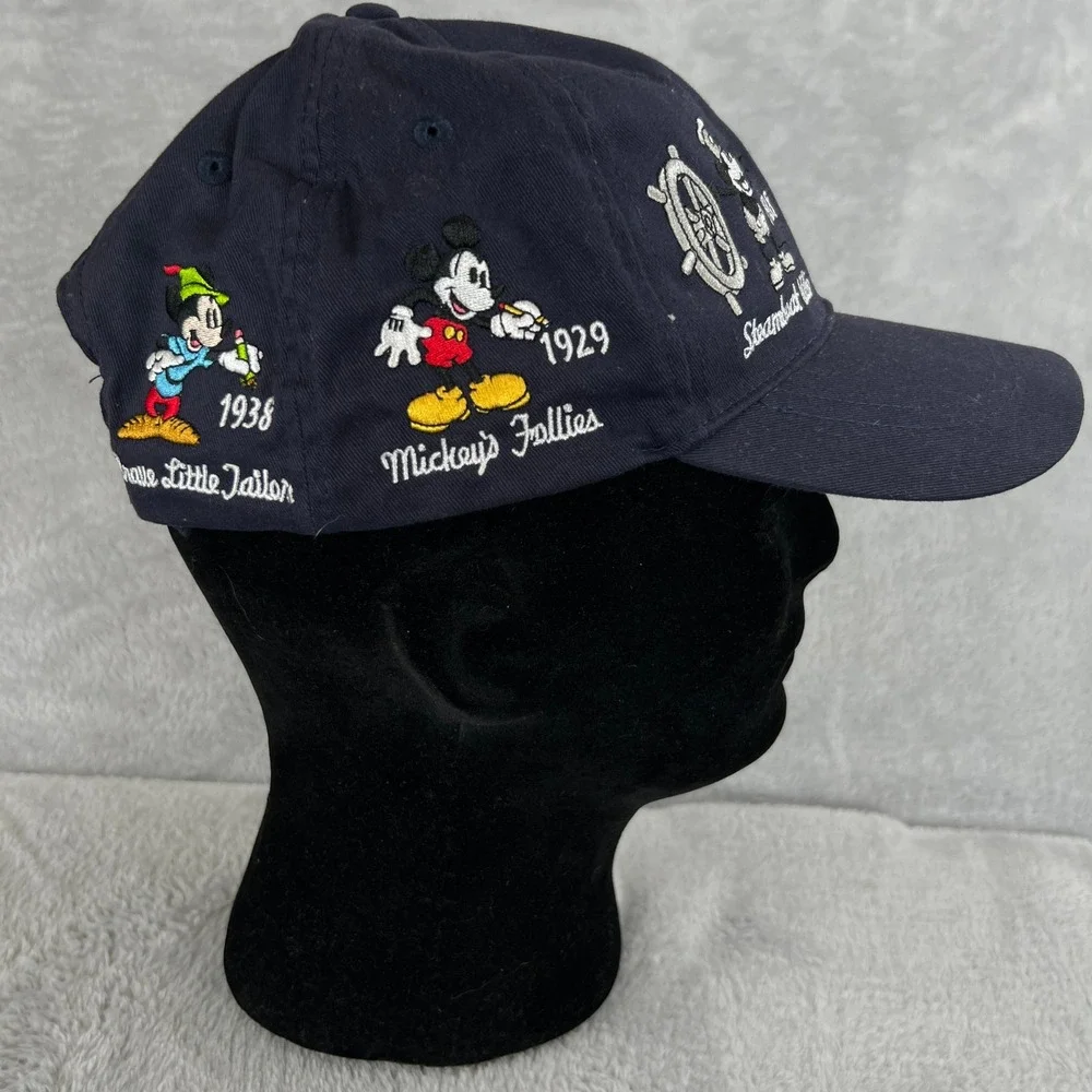 All Over Stitch Disney Parks Mickey Mouse Through The Years Hat Navy Embroidered